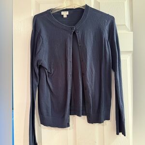 J Crew Women's Navy Cardigan Sweater